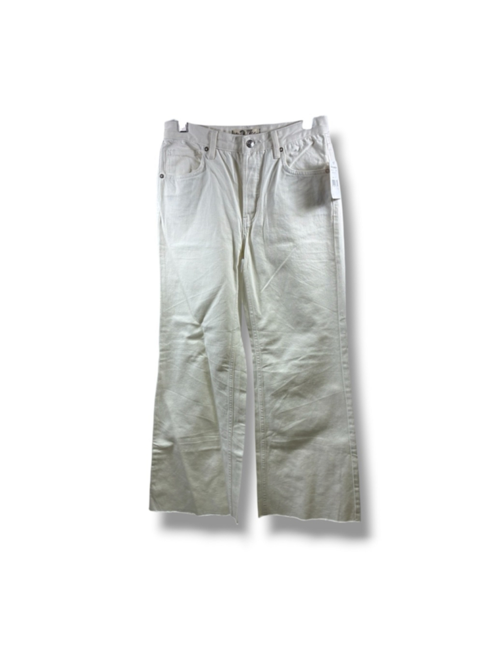 We The Free Free People NWT Distressed Flare Jeans in White Out Size 27